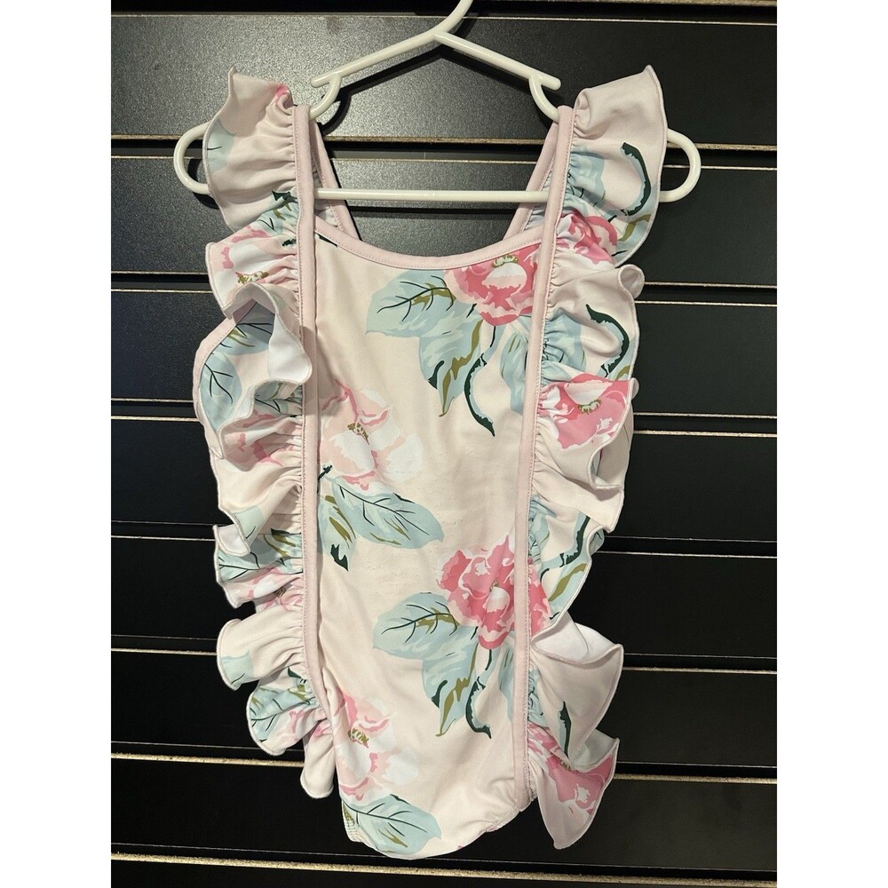 Sweet Honey Girls One-Piece Swimsuit Size 5Y Ruffle Front Detail - EUC